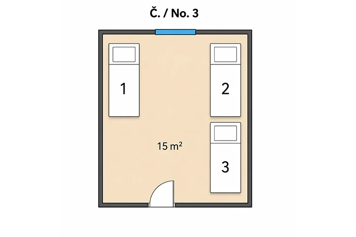Třílůžkový pokoj č. 3