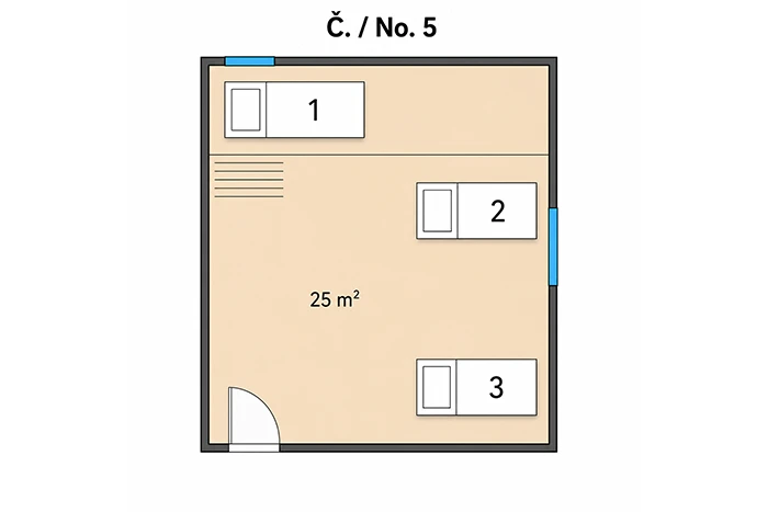 Třílůžkový pokoj č. 5