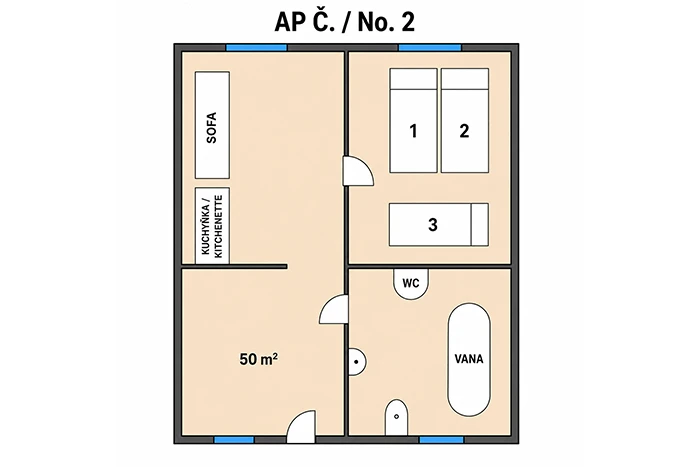Apartmán AP2 pro 3 osoby