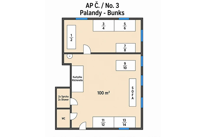Apartmán AP3 pro 14 osob